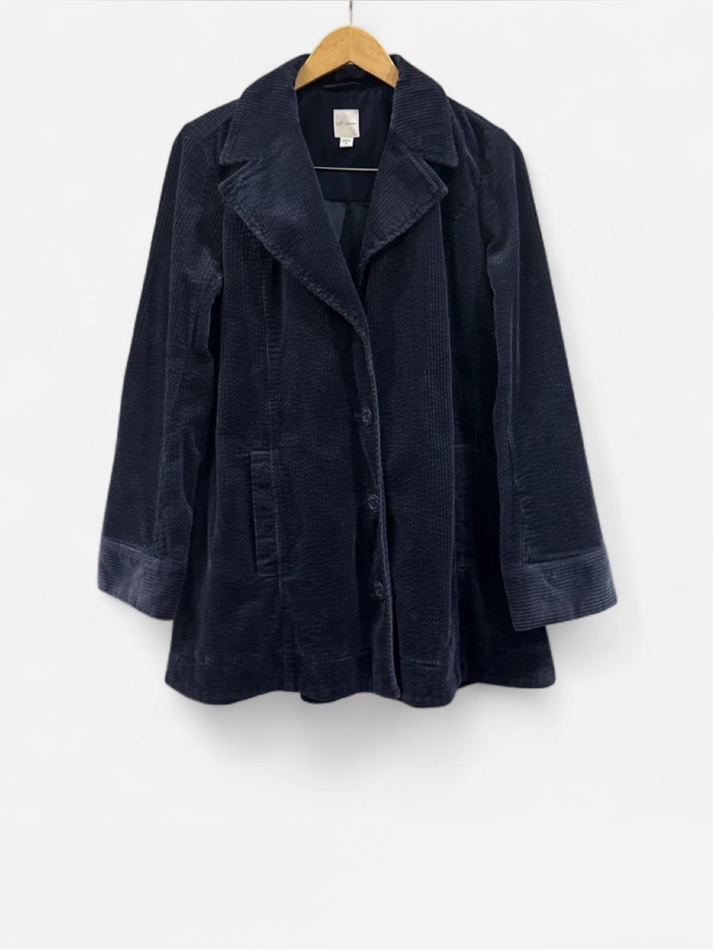 J. Jill Navy Corduroy Blazer Jacket 100% Cotton cottagecore fall winter size XS